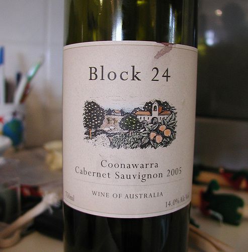 wine label Block 24  red