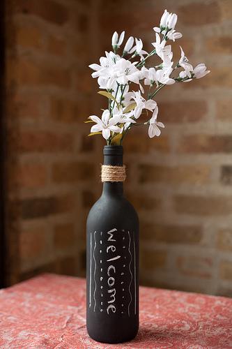 Chalkboard Wine Bottle Vase