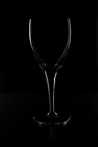 Side lit wine glass