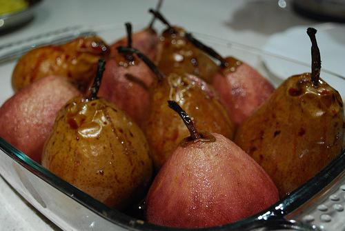 Mum's Baked Pears in Red Wine