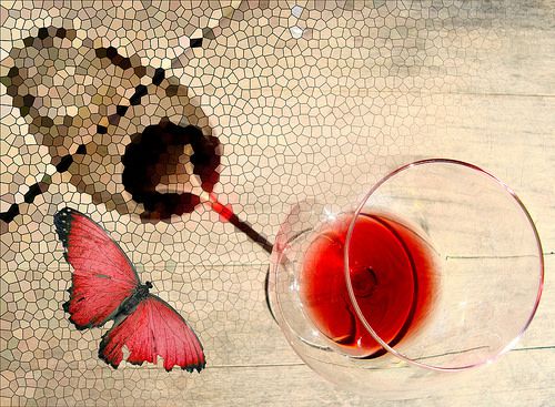 Wine and butterfly