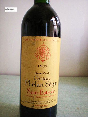 Bordeaux wine: chateau phelan segur 1989, cru bourgeois saint estephe