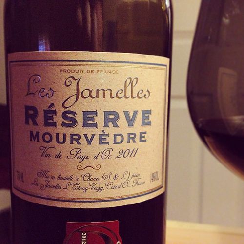 Les Jamelles Réserve Mourvèdre 2011. A fine fine wine.