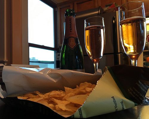 Chips and sparkly. New Year's Day. San Francisco, CA.
