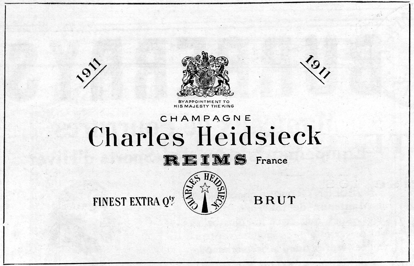 1923年のシャルル・エドシックのシャンパーニュ広告