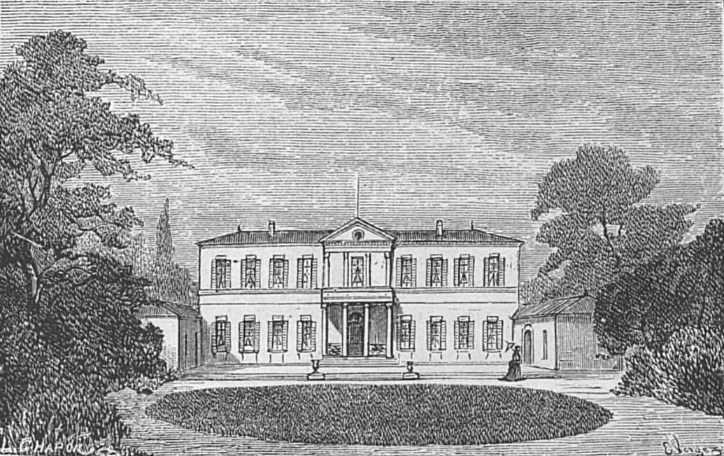 1893年の書籍に描かれたシャトー・ブラネール・デュクリュの館と畑