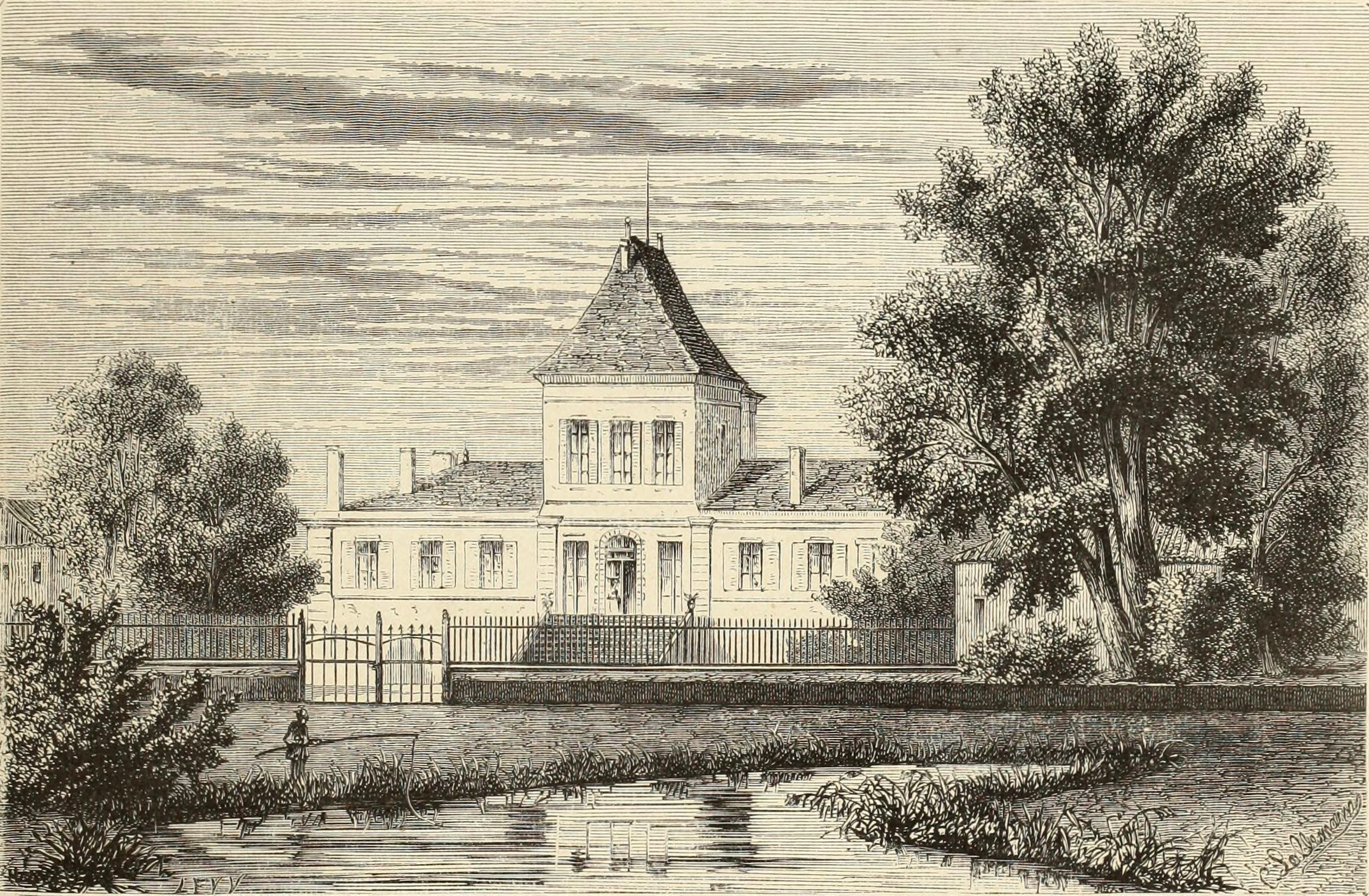 1838年に描かれたブラーヌ・カントナック。現在の建物の写真ではありません