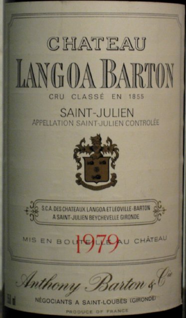 1979年のランゴア・バルトンのラベル