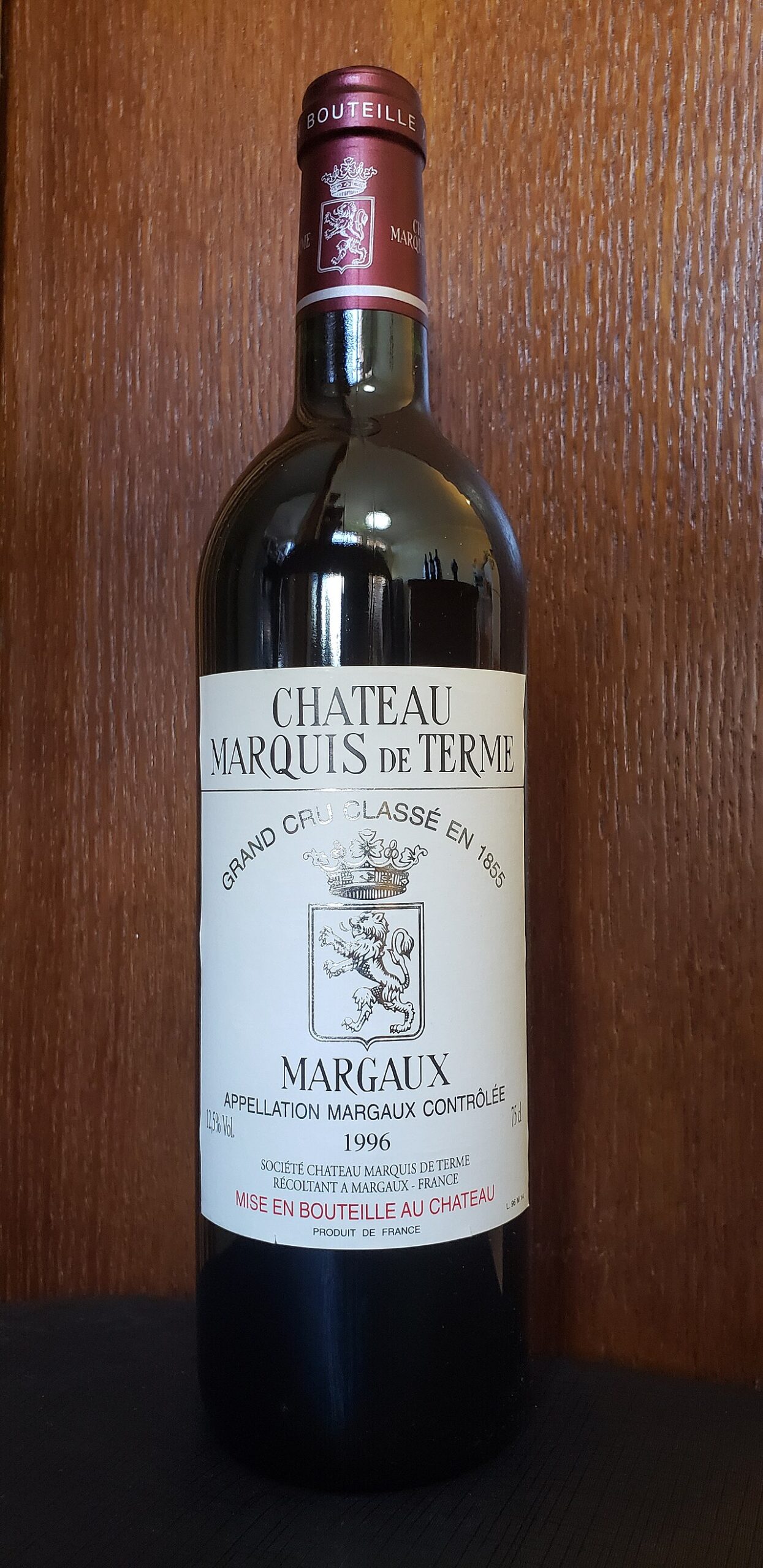 1996年のマルキ・ド・テルムのボトル